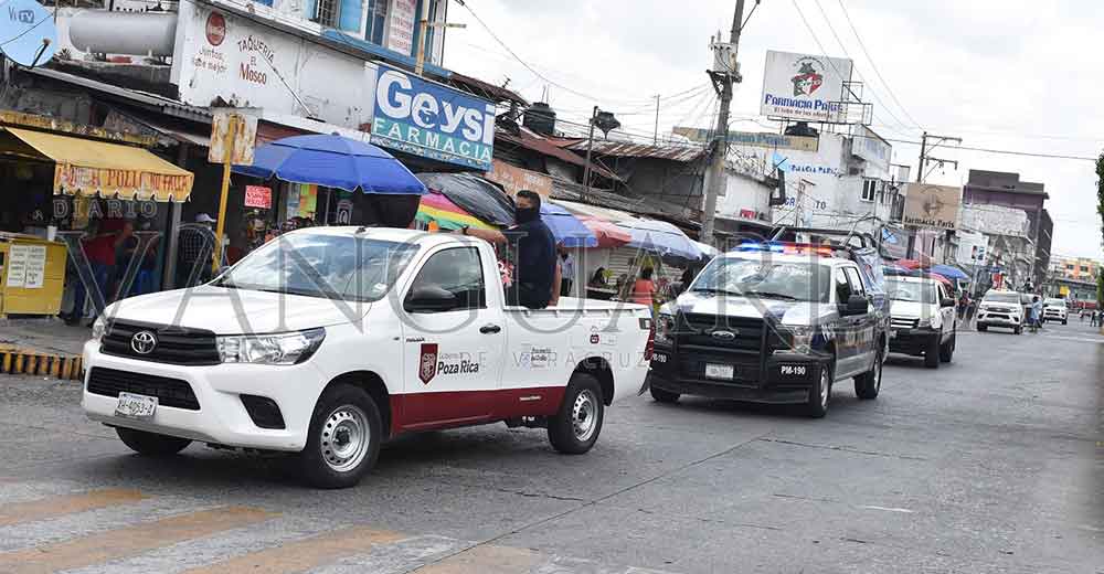 Refuerzan medidas de prevención en el primer cuadro de la ciudad de Poza Rica